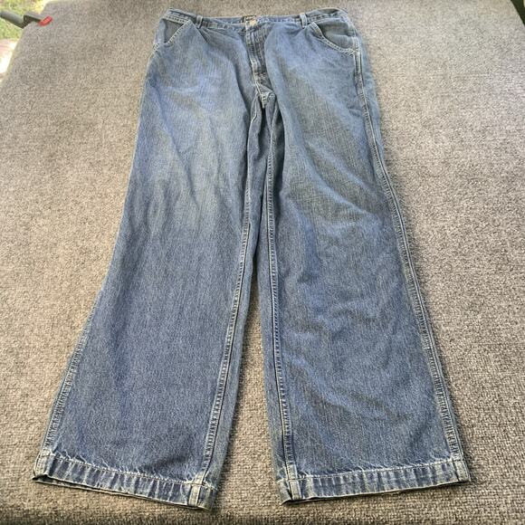 VTG Structure Jeans Mens 36x32 Blue Med Wash Wide Leg Baggy Skater 90s Y2K - Picture 1 of 16